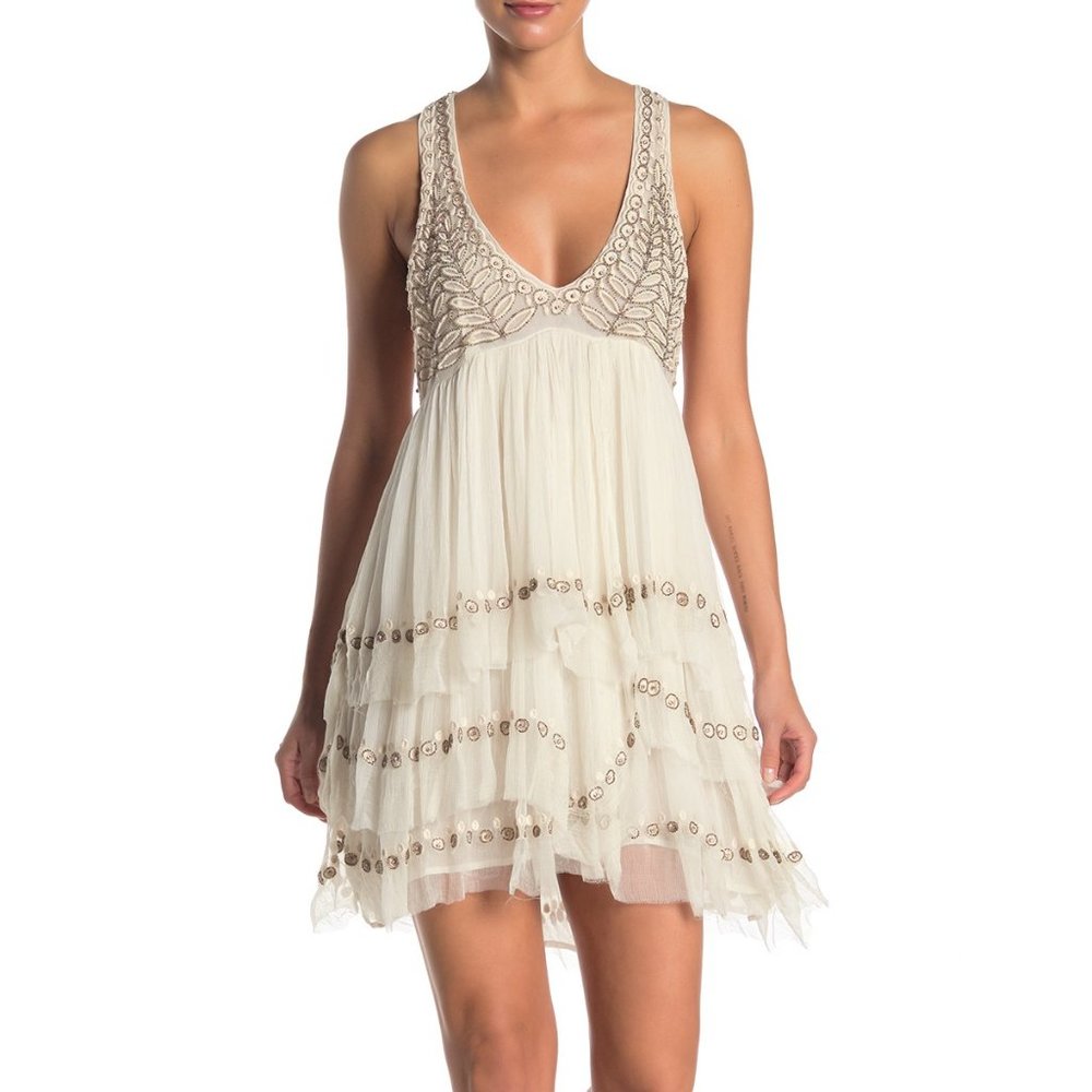 Free People Twilight Embellished Mini Dress